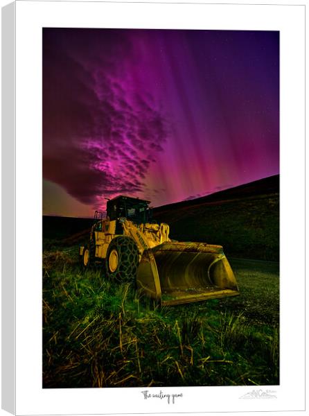 The waiting game  aurora over Bulldozer Canvas Print by JC studios LRPS ARPS