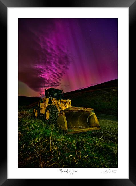 The waiting game  aurora over Bulldozer Framed Print by JC studios LRPS ARPS