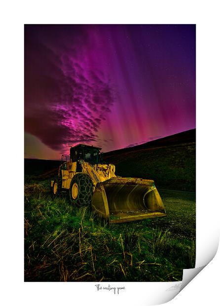 The waiting game  aurora over Bulldozer Print by JC studios LRPS ARPS