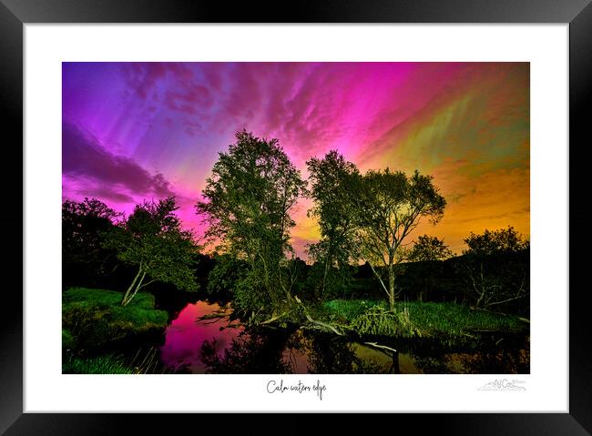 Calm waters edge aurora over river Framed Print by JC studios LRPS ARPS