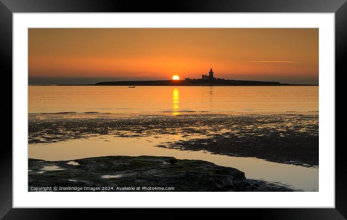 Sunrise over Coquet Island Framed Mounted Print by Ironbridge Images
