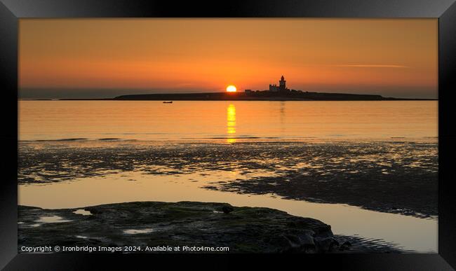 Sunrise over Coquet Island Framed Print by Ironbridge Images