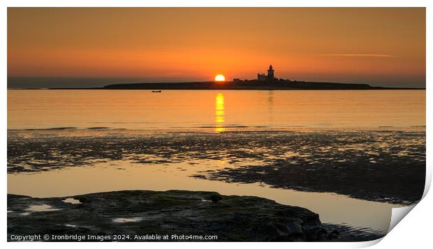 Sunrise over Coquet Island Print by Ironbridge Images
