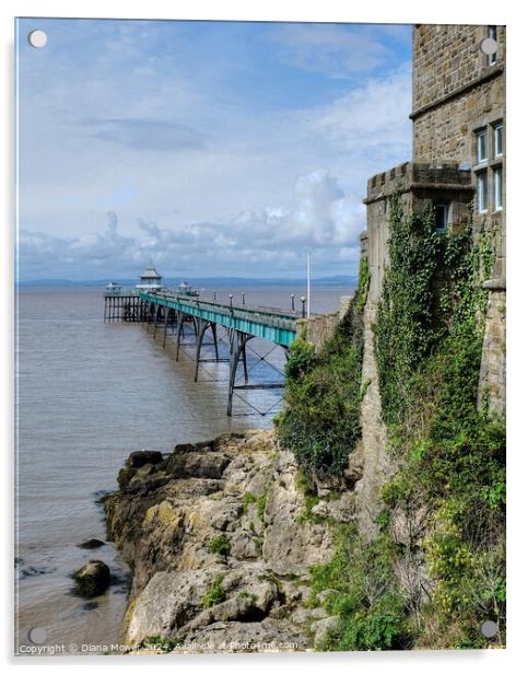 Clevedon Pier Somerset Acrylic by Diana Mower