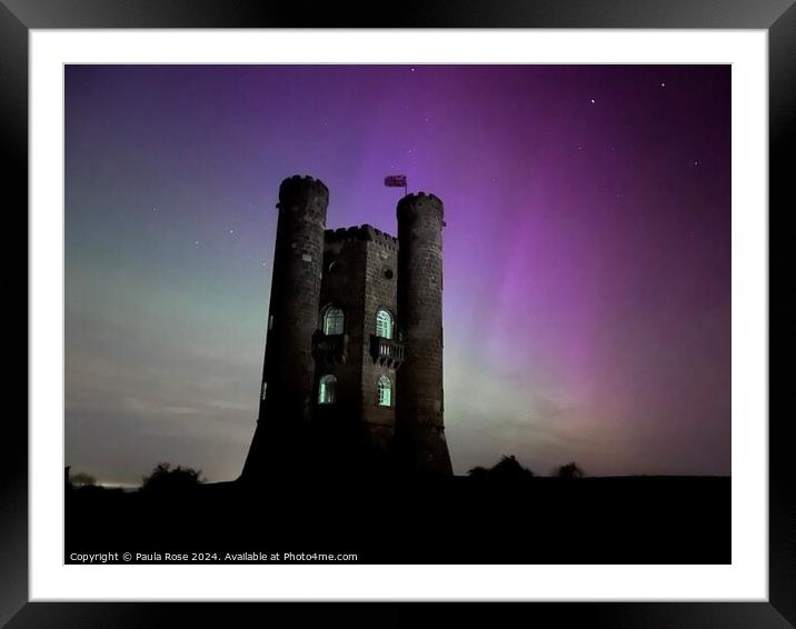 Broadway Tower  - Aurora Borealis - Cotswolds Framed Mounted Print by Paula Rose