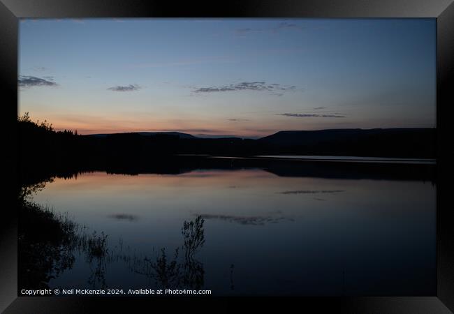 Sunset  Llyn On Reservoir Bannau Brycheiniog  Wales  Framed Print by Neil McKenzie