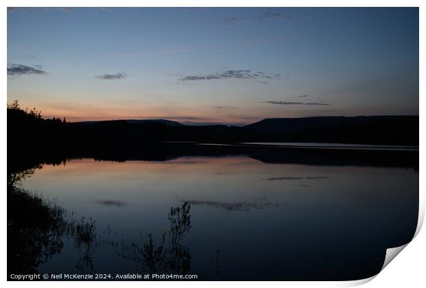 Sunset  Llyn On Reservoir Bannau Brycheiniog  Wales  Print by Neil McKenzie