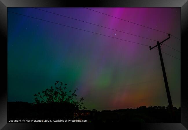 Aurora borealis Bannau Brycheiniog Wales  Framed Print by Neil McKenzie