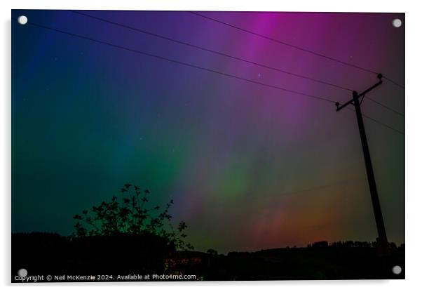 Aurora borealis Bannau Brycheiniog Wales  Acrylic by Neil McKenzie