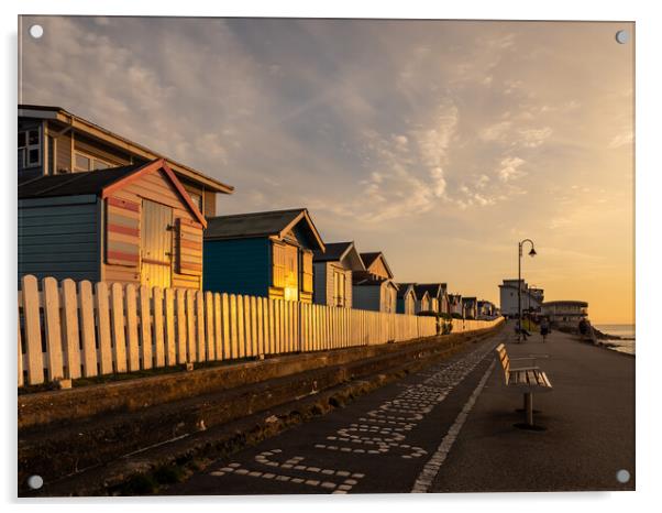 Sunset beach huts Acrylic by Tony Twyman