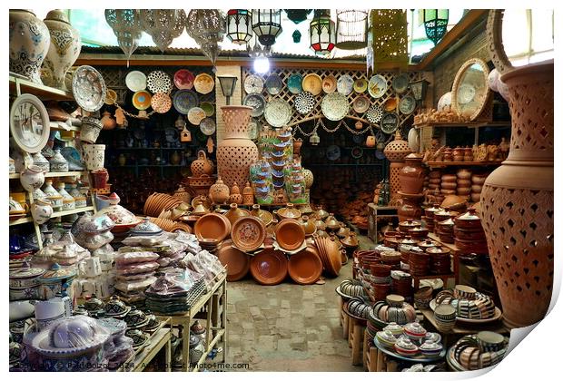 Pottery shop, Taroudant, Morocco 1 Print by Paul Boizot