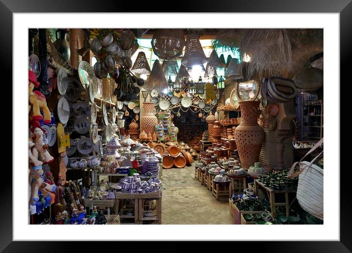Pottery shop, Taroudant, Morocco 3 Framed Mounted Print by Paul Boizot