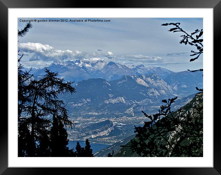 Mountains near Lake Garda Framed Mounted Print by Gordon Dimmer