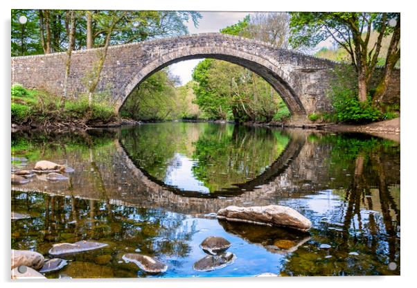 Ivelet Bridge River Swale Acrylic by Tim Hill