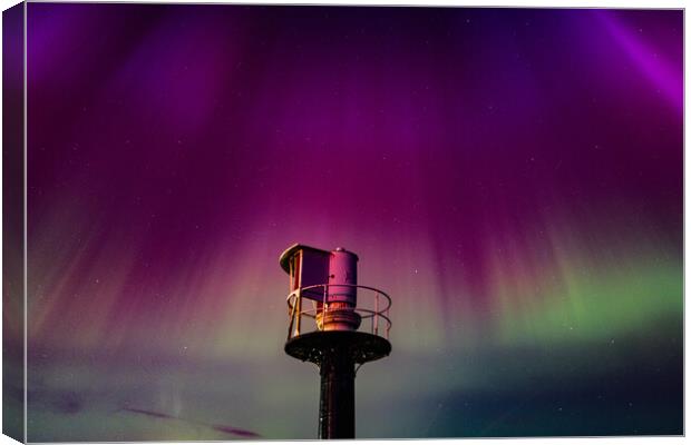 Northern Lights over the Lighthouse Canvas Print by Ciaran Craig