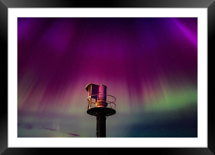 Northern Lights over the Lighthouse Framed Mounted Print by Ciaran Craig