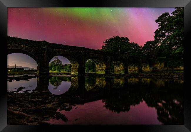 Swan Park with the Northern Lights  Framed Print by Ciaran Craig