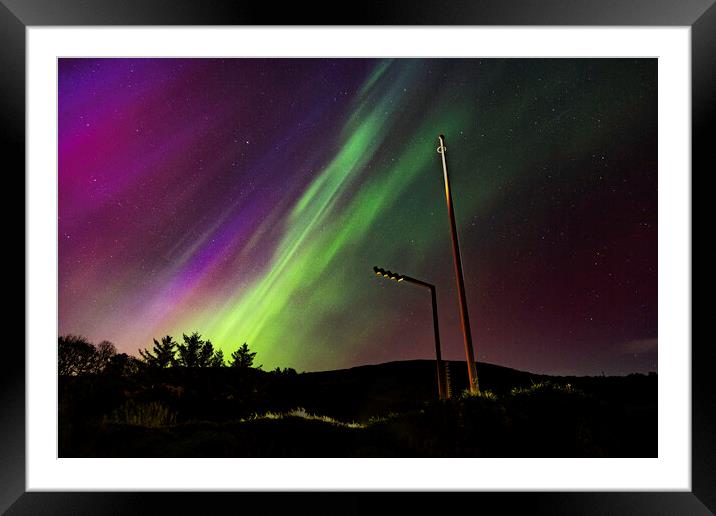 When the sky turns magical the Northern Lights Framed Mounted Print by Ciaran Craig
