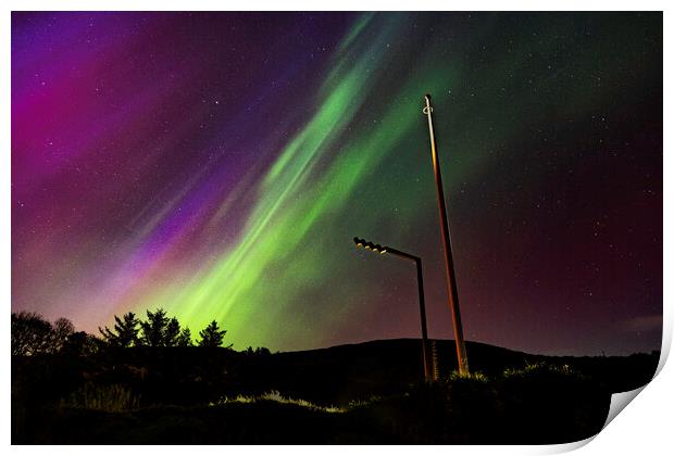 When the sky turns magical the Northern Lights Print by Ciaran Craig
