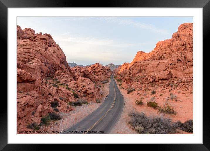 Sunrise at Mouse's Tank Road in Valley of the Fire State Park Framed Mounted Print by Madeleine Deaton