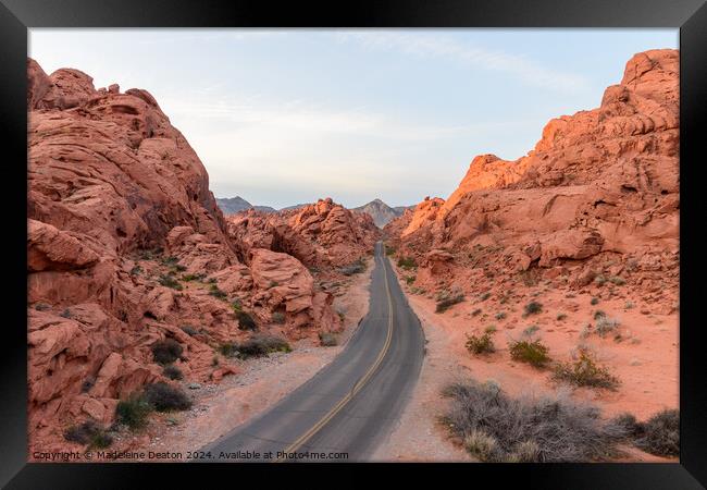 Sunrise at Mouse's Tank Road in Valley of the Fire State Park Framed Print by Madeleine Deaton