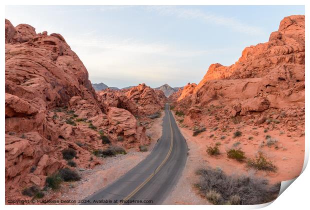 Sunrise at Mouse's Tank Road in Valley of the Fire State Park Print by Madeleine Deaton