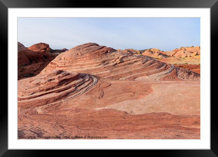 View of the Rock Strata of the Fire Wave at Valley of Fire State Framed Mounted Print by Madeleine Deaton