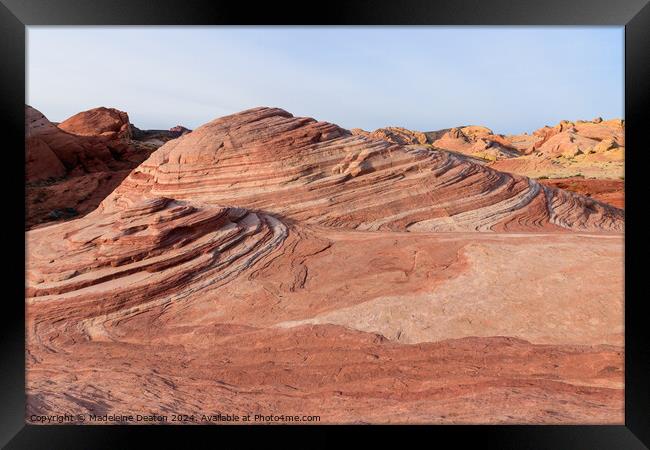 View of the Rock Strata of the Fire Wave at Valley of Fire State Framed Print by Madeleine Deaton