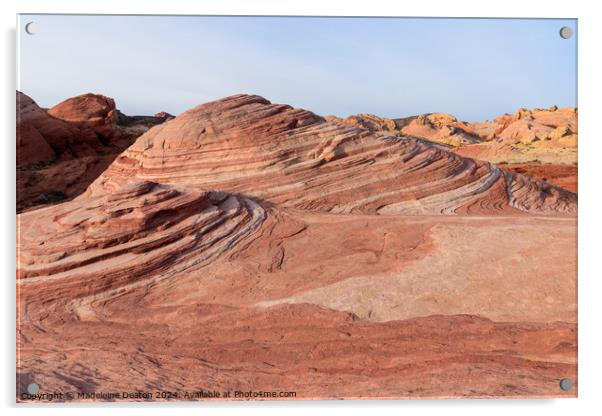 View of the Rock Strata of the Fire Wave at Valley of Fire State Acrylic by Madeleine Deaton