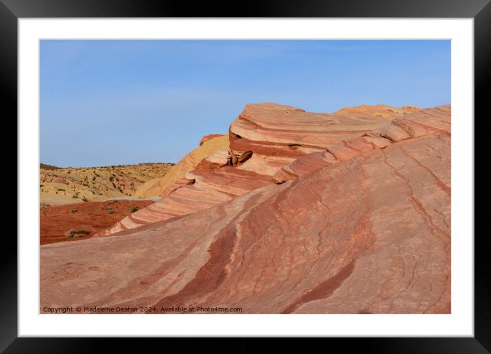 The Fire Wave - a Beautiful Striped Rock Formation  Framed Mounted Print by Madeleine Deaton