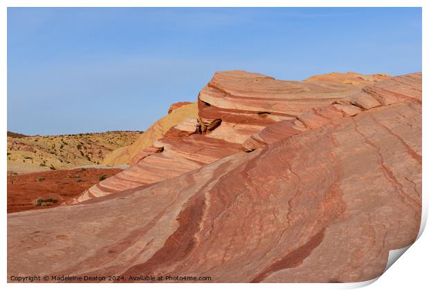 The Fire Wave - a Beautiful Striped Rock Formation  Print by Madeleine Deaton