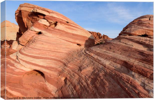 Close up of the Majestic Fire Wave Sandstone Rock Formation  Canvas Print by Madeleine Deaton