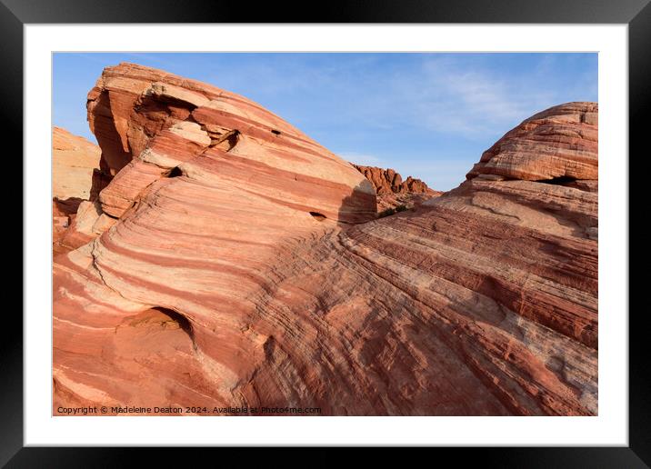 Close up of the Majestic Fire Wave Sandstone Rock Formation  Framed Mounted Print by Madeleine Deaton