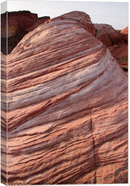 Close up of the Beautiful Fire Wave Sandstone Rock Formation Canvas Print by Madeleine Deaton