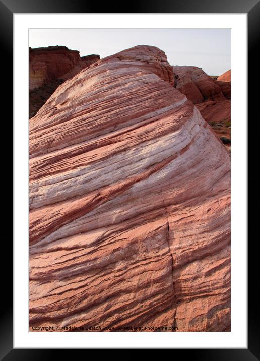 Close up of the Beautiful Fire Wave Sandstone Rock Formation Framed Mounted Print by Madeleine Deaton