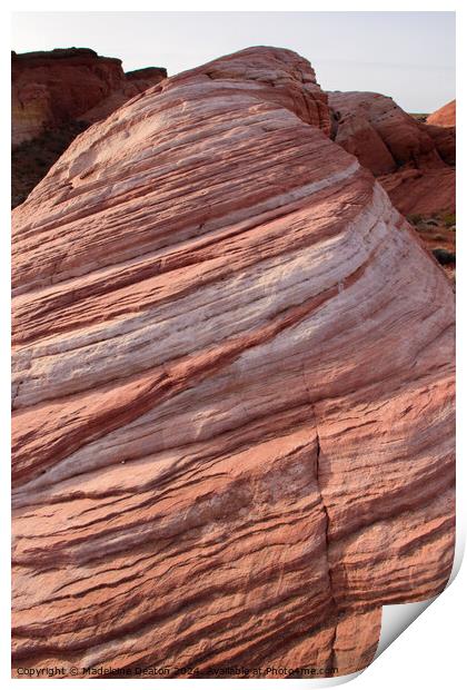 Close up of the Beautiful Fire Wave Sandstone Rock Formation Print by Madeleine Deaton