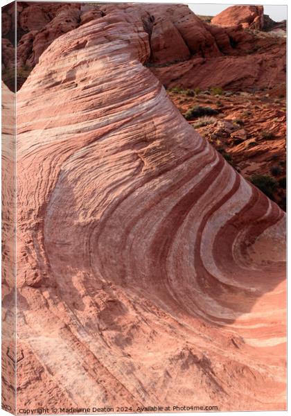 Incredible Wave Pattern in Sandstone Rock Known as the Fire Wave Canvas Print by Madeleine Deaton