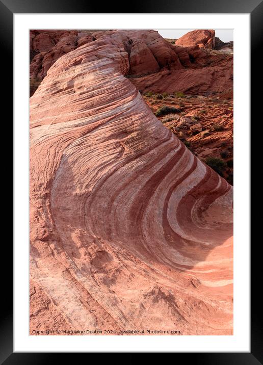 Incredible Wave Pattern in Sandstone Rock Known as the Fire Wave Framed Mounted Print by Madeleine Deaton