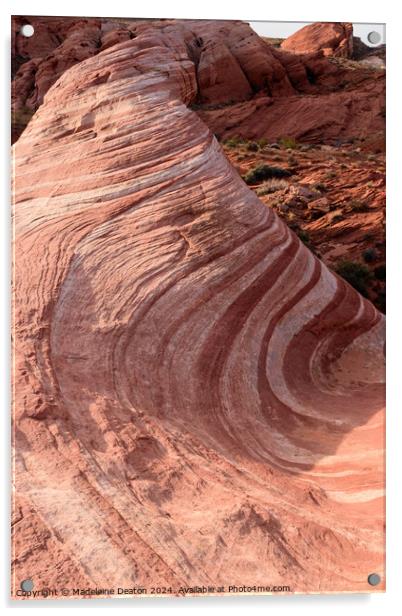 Incredible Wave Pattern in Sandstone Rock Known as the Fire Wave Acrylic by Madeleine Deaton
