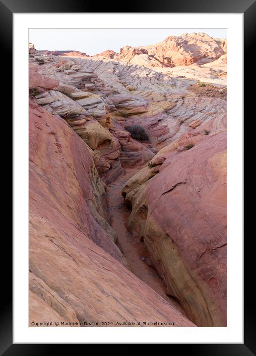 Looking Into the Beautiful Pink Canyon slot From Above Framed Mounted Print by Madeleine Deaton