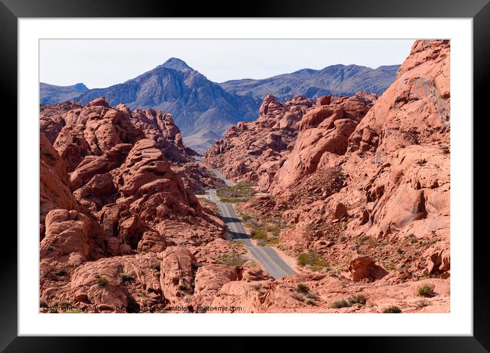 Beautiful View of the Classic Winding Road at Valley of Fire Framed Mounted Print by Madeleine Deaton