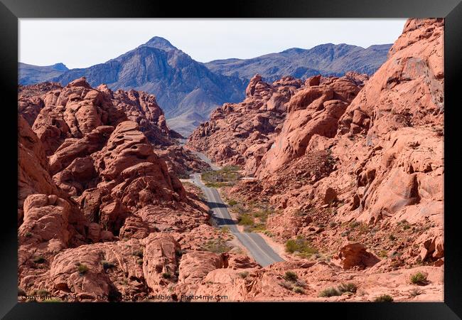Beautiful View of the Classic Winding Road at Valley of Fire Framed Print by Madeleine Deaton