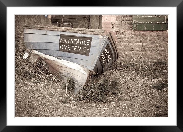 Whitstable Oyster Boat Framed Mounted Print by Robert Coffey