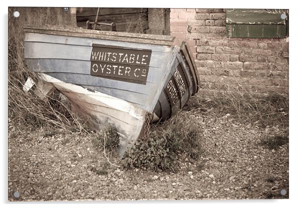 Whitstable Oyster Boat Acrylic by Robert Coffey