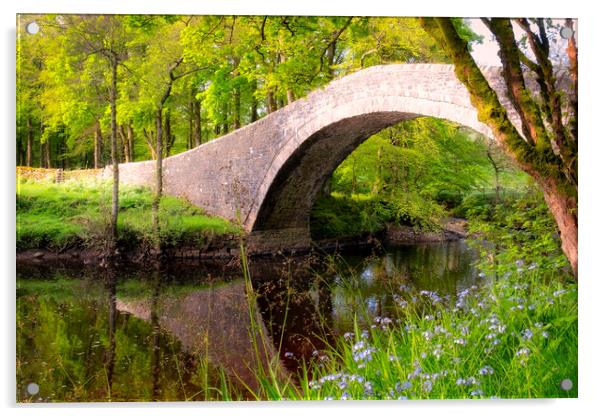 Ivelet Bridge Swaledale Acrylic by Tim Hill