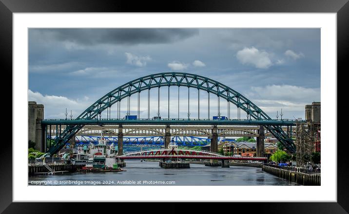 Tyne Bridges Framed Mounted Print by Ironbridge Images