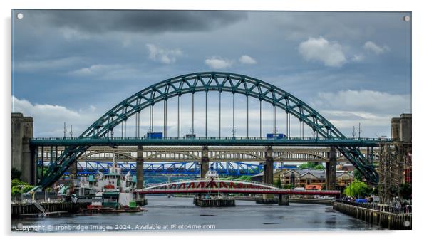 Tyne Bridges Acrylic by Ironbridge Images
