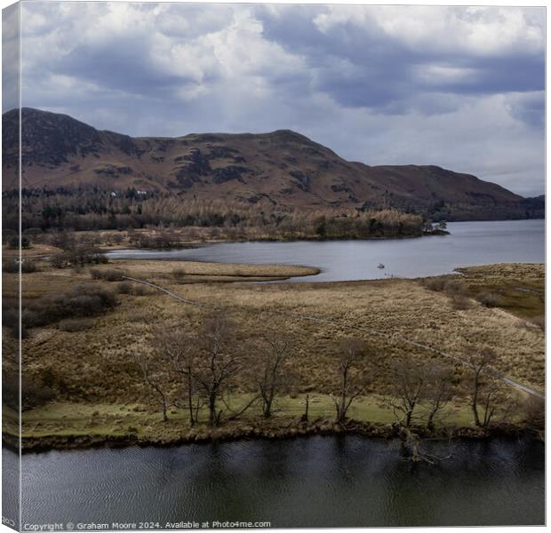 Great Bay and Catbells aerial Canvas Print by Graham Moore