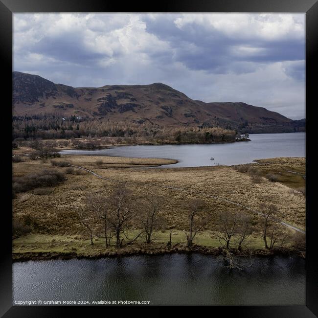 Great Bay and Catbells aerial Framed Print by Graham Moore