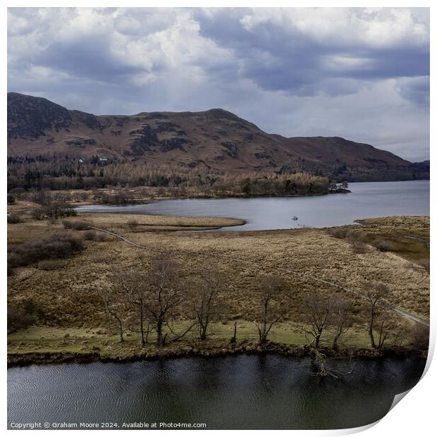 Great Bay and Catbells aerial Print by Graham Moore